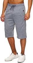 Load image into Gallery viewer, Drawstring Dark Grey 3/4 Workout Joggers with Zipper Pockets