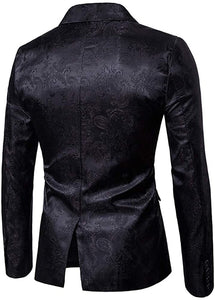 Paisley Black Single Breasted Men's Dress Suit