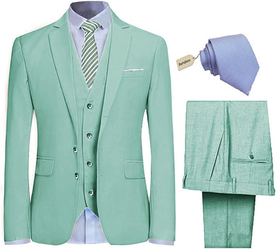 Men's Mint Green High Society Tuxedo Blazer 3pc Suit Set
