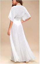 Load image into Gallery viewer, White Crochet Tied Chiffon Chic Swimwear Cover Up/Cardigan