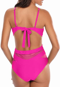 Refine Plunge V Neck Monokini One Piece Swimsuits