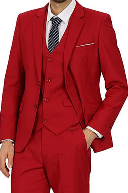 Luxury Vibrant Red 3pc Formal Men’s Suit