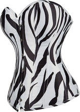 Load image into Gallery viewer, Fancy Chromatic Zebra Print Lingerie Corset