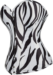 Fancy Chromatic Zebra Print Lingerie Corset