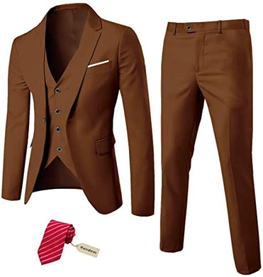 Men's Barcelona Burgundy 3 Piece Slim Fit Suit Set