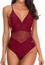 Load image into Gallery viewer, Refine Plunge V Neck Monokini One Piece Swimsuits