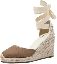 Load image into Gallery viewer, Espadrilles Platform Wedges Brown Closed Toe Classic Summer Sandals