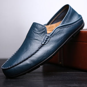 Navy Blue Men's Premium Genuine Leather Loafers