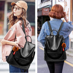 Black PU Leather Casual Shoulder Bag