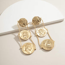 Load image into Gallery viewer, Bohemian Big Gold Coin Fashion Jewelry Earrings
