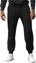 Load image into Gallery viewer, Athletic Black Plaid Jacquard Men&#39;s Jogger Sweatpants