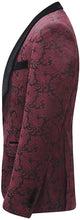 Load image into Gallery viewer, Vintage 3 Piece Burgundy Floral One Button Men&#39;s Tuxedo Suit
