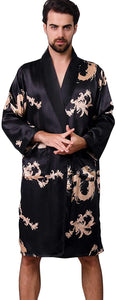Men's Luxurious Dragon Long Sleeve Kimono Robe
