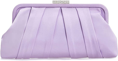 Special Occasion Satin Pleated Lavender Evening Bag
