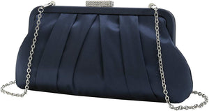 Special Occasion Satin Pleated Soft Grey Evening Bag