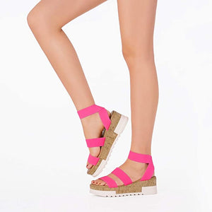 Summer White Flat Platform Ankle Strap Sandals