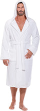 Load image into Gallery viewer, Men&#39;s White Long Sleeve Soft Fuzzy Hooded Robe