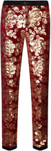 Load image into Gallery viewer, Men&#39;s Red Wine Floral Shiny Sequin Pants