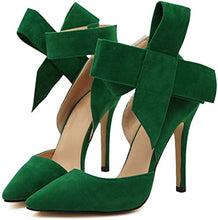 Load image into Gallery viewer, Sultry Green Bow Tie Dress Heels