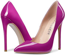 Load image into Gallery viewer, Shiny Purple Patent Leather High Heel Pumps