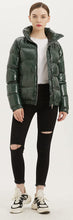 Load image into Gallery viewer, Quilted Green Shiny Padded Women&#39;s Puffer Jacket