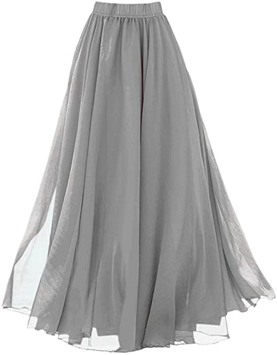 Chiffon of Love Gray Maxi Skirt