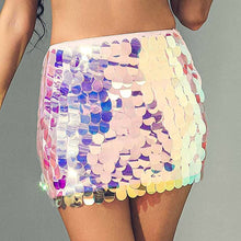 Load image into Gallery viewer, Sparkling Pink Multi-Color Circle Sequin Payette Cocktail Skirt