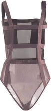 Load image into Gallery viewer, Elegant Brown Sheer Mesh Sleeveless Leotard Bodysuit