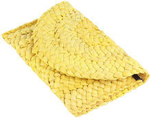 Load image into Gallery viewer, Envelope Handbag Yellow Beach Straw Clutch Purse
