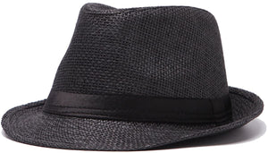 Men's Black High Quality Fedora Hats, Pack of 3