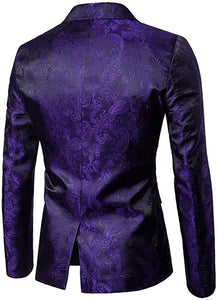 Paisley Purple Single Breasted Men's Dress Suit
