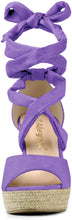 Load image into Gallery viewer, Relic Purple Lace Up Espadrilles Wedges Sandals