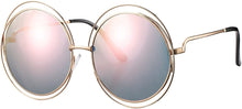 Load image into Gallery viewer, Pink Double Metal Wire Frame Oversized Round Sunglasses