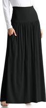 Load image into Gallery viewer, Plus Size High Waist Modal Knit Orange Maxi Skirt