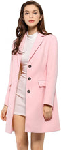Load image into Gallery viewer, Beautiful Lapel Pink Single Breasted Winter Trench Coat