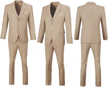 Load image into Gallery viewer, Men&#39;s Beige Single Breasted 3pc Formal Dress Suit