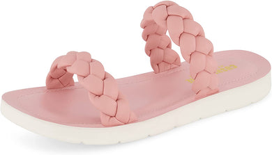 Cushionaire Pink Island Braided Slide Sandal
