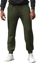 Load image into Gallery viewer, Athletic Army Green Plaid Jacquard Men&#39;s Jogger Sweatpants