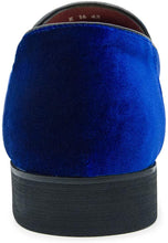 Load image into Gallery viewer, Men&#39;s Blue Velvet Slip-On Dress Penny Loafer