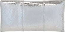 Load image into Gallery viewer, Glam Metallic Embossed Silver Envelope Style Clutch Purse