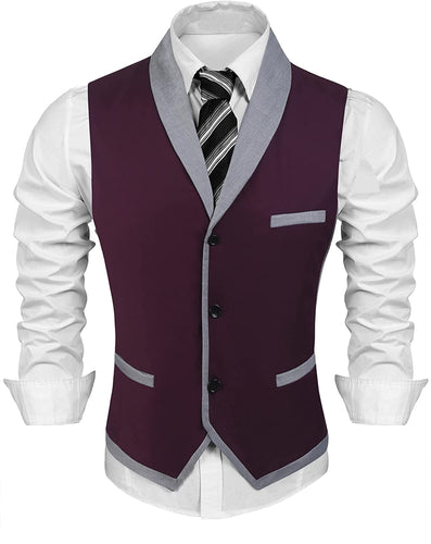 Men's Formal Lapel Sleeveless Slim Fit Suit Vest