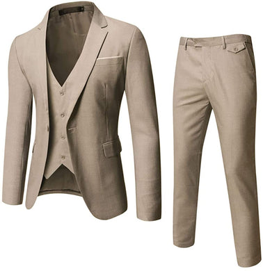 One Button Light Brown Tuxedo 3-Piece Men’s Suit