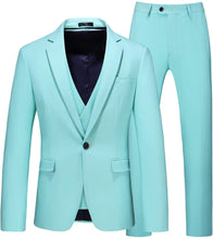 Load image into Gallery viewer, Men&#39;s Mint Long Sleeve One Button Tuxedo 3 Pc Suit