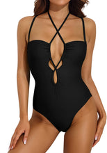 Load image into Gallery viewer, Dramatic Adjustable Halter Straps One Piece Bathing Suits