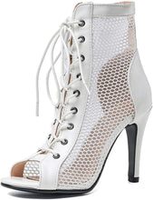 Load image into Gallery viewer, White Leather Lace-Up Classic Gladiator Booties