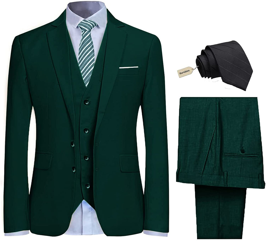 Men's Hunter Green High Society Tuxedo Blazer 3pc Suit Set