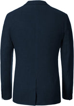Load image into Gallery viewer, Men&#39;s Notched Lapel Collar Navy Blue Tailored Blazer Sport Coat