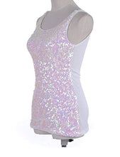 Load image into Gallery viewer, Silver Sparkle Sequin Sleeveless Sequin Top