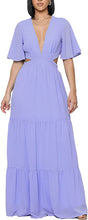 Load image into Gallery viewer, Pastel Green V Neck Short Sleeve Summer Maxi Dress