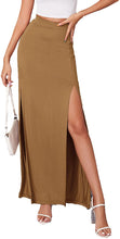 Load image into Gallery viewer, Boho Floral Print Fringe Split Thigh Full Length Maxi Skirt